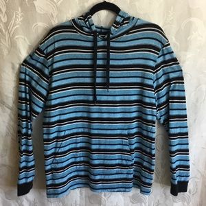 Blue Gear Blue & Black Striped Lightweight Hoodie
